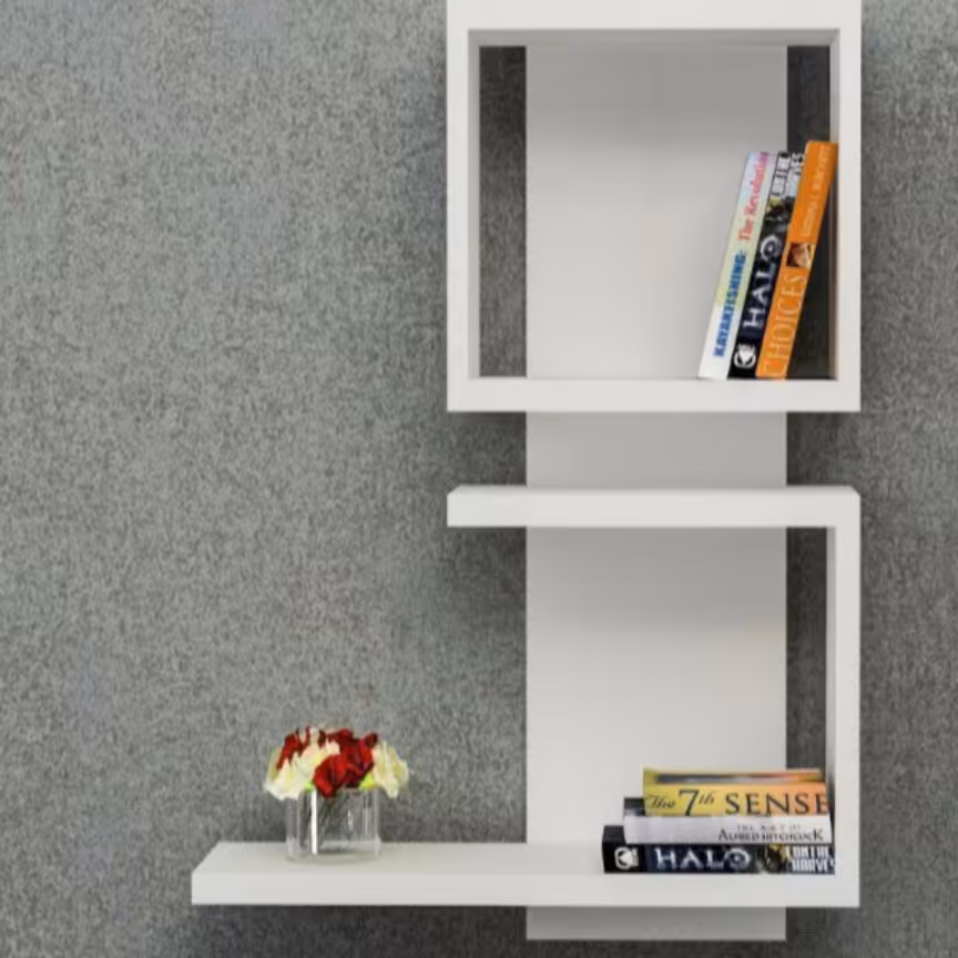 شلف کتابخانه mdf دیواری مدل B30 رنگ مشکی