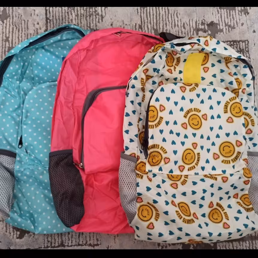 کوله پشتی تاشو برزنتی بسیار کم حجم وجادار وقتی جمع میشه اندازه یک کیف دستی کوچکه منعطف ضد آب 