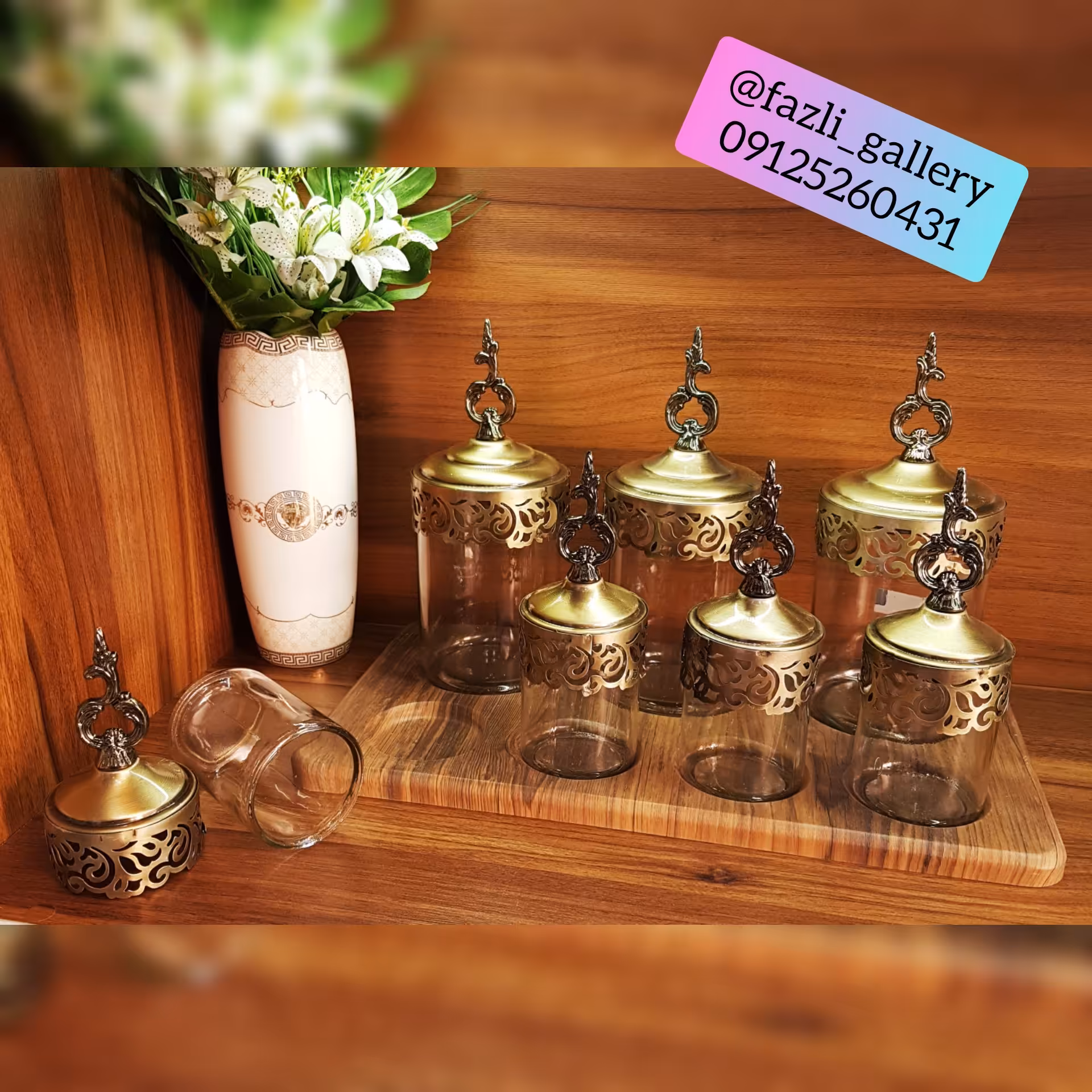 پاسماوری 7 پارچه زیرچوب آنتیک💫طرح جدید💫