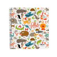 دفتر زبان 40 برگ 2 خط الیپون طرح حیوانات - چی بخونم