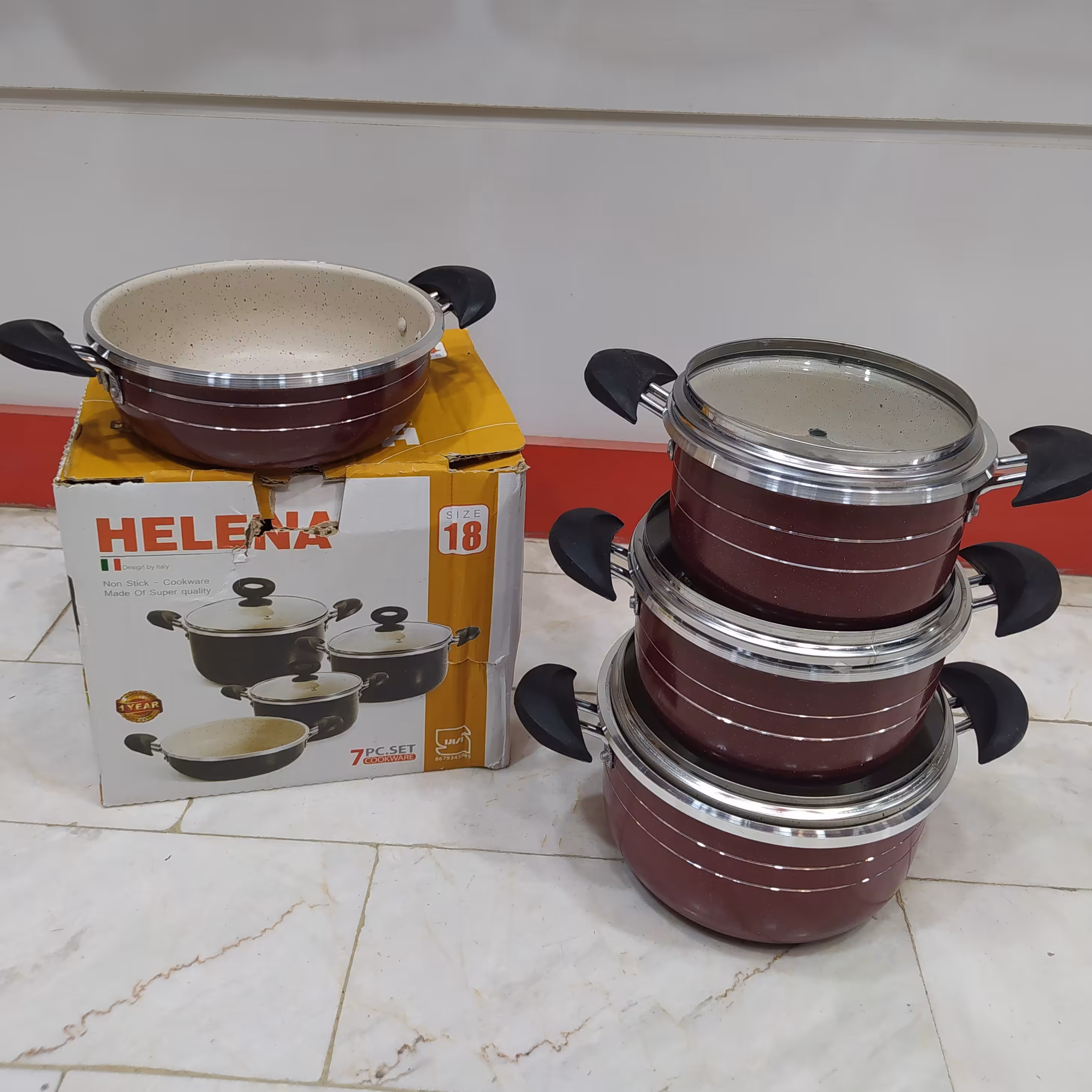 سرویس قابلمه گرانیت دانشجویی لب چدن کیفیت خوب  مارک هلننا