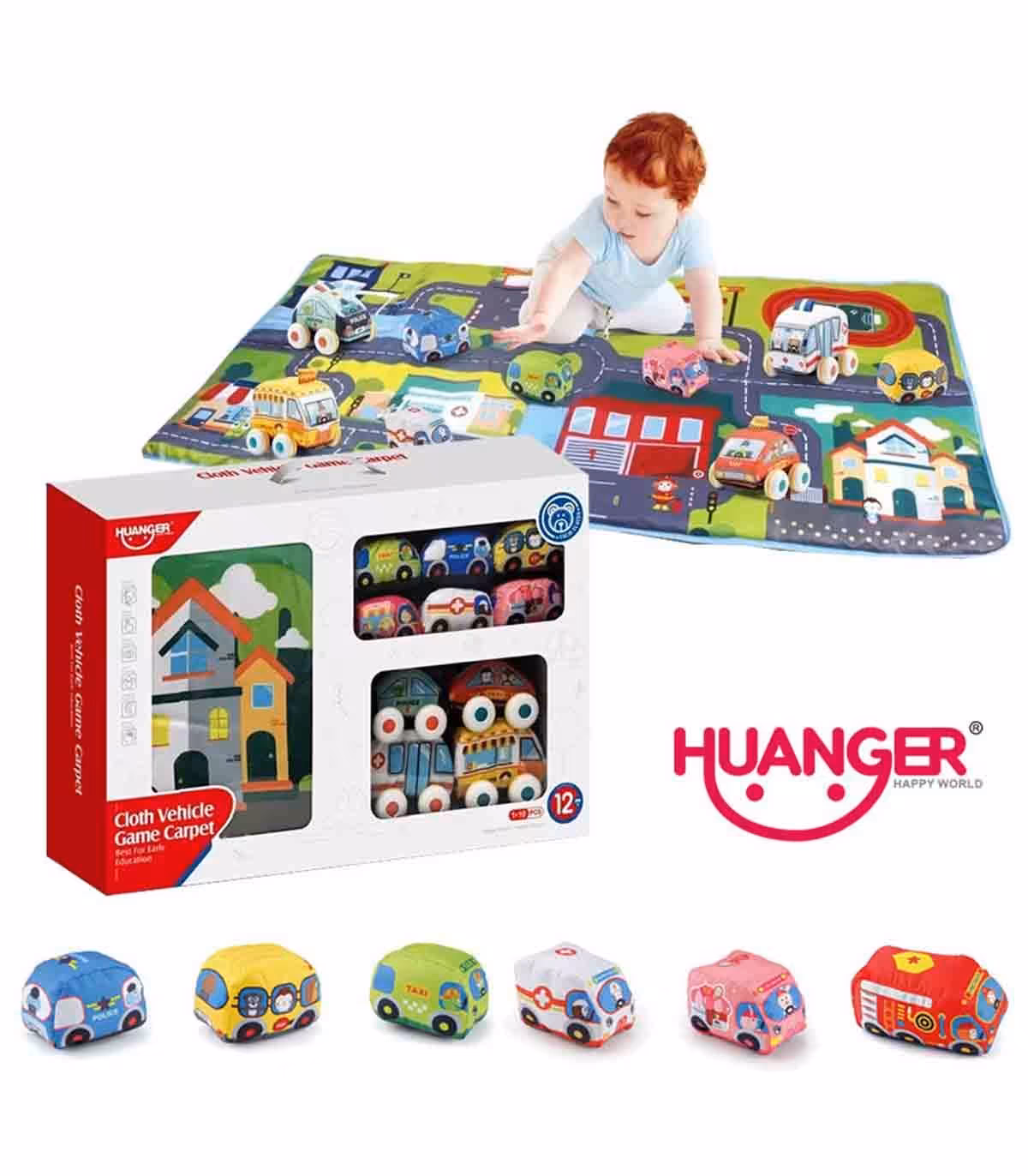 زیرانداز بازی کودک هانگر طرح شهر و ماشین Huanger he0299