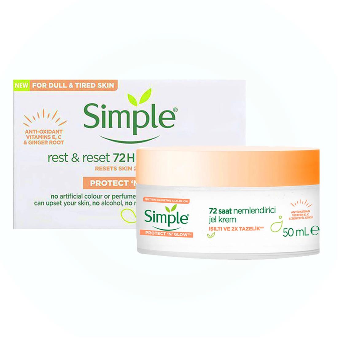  کرم آبرسان 72 ساعته سیمپل نارنجی حجم 50 میلی لیتر 