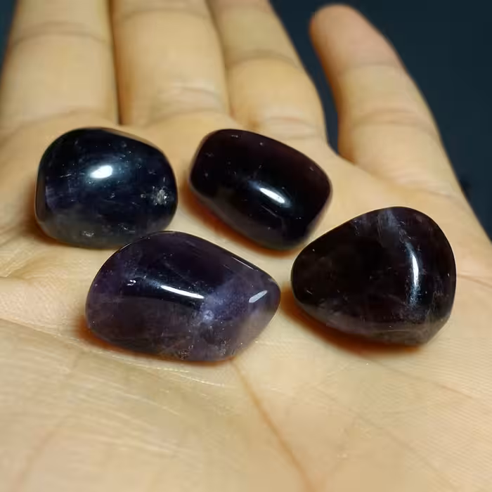 پک 4 عددی تامبلر سنگ آمیتیست آمیتیس آمتیس آماتیس لیس آگات تمام پولیش صد در صد طبیعی سرشار از انرژی کد 11265