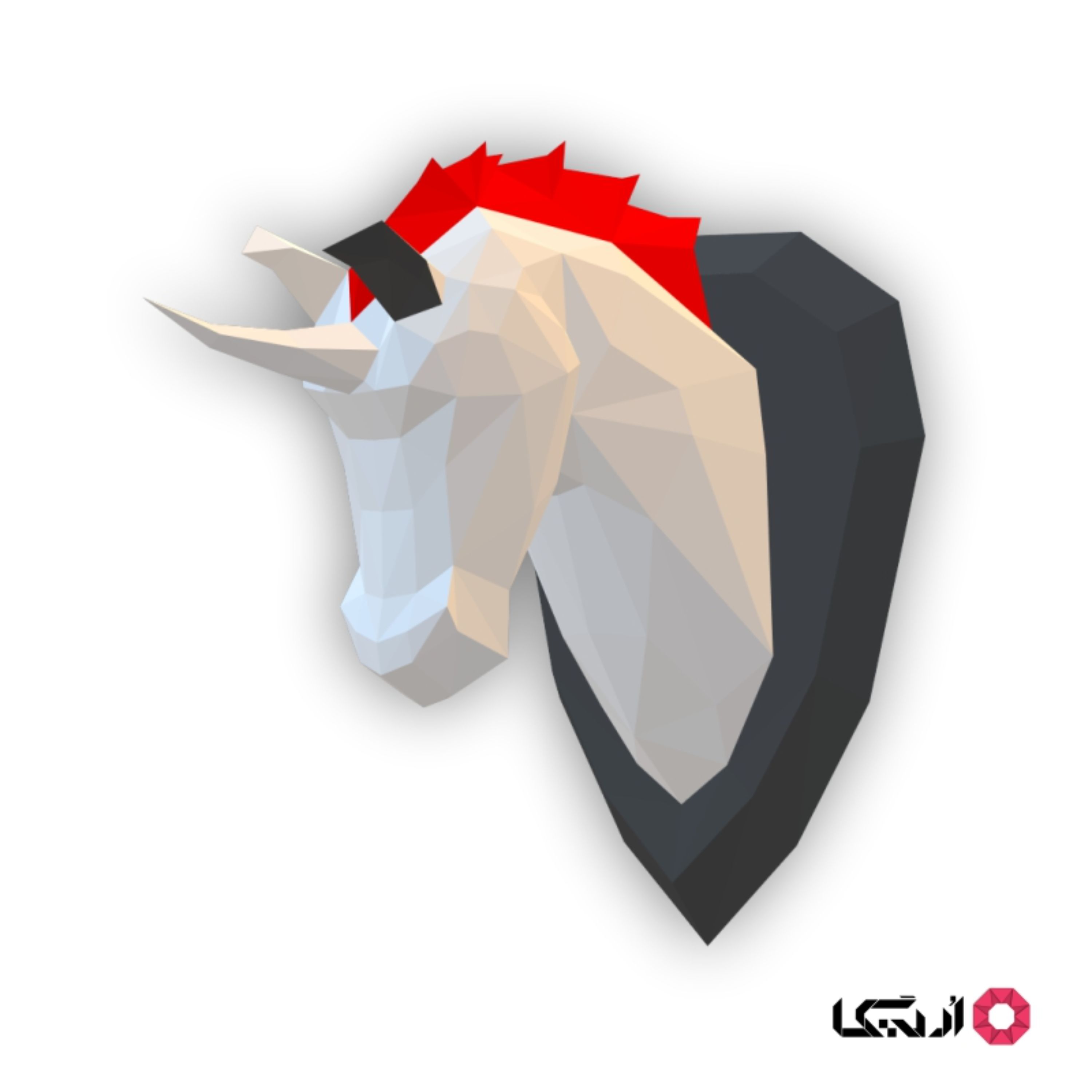 پازل سه بعدی مقوایی اریگا مدل باسیل ( اسب تک شاخ ) چند رنگ