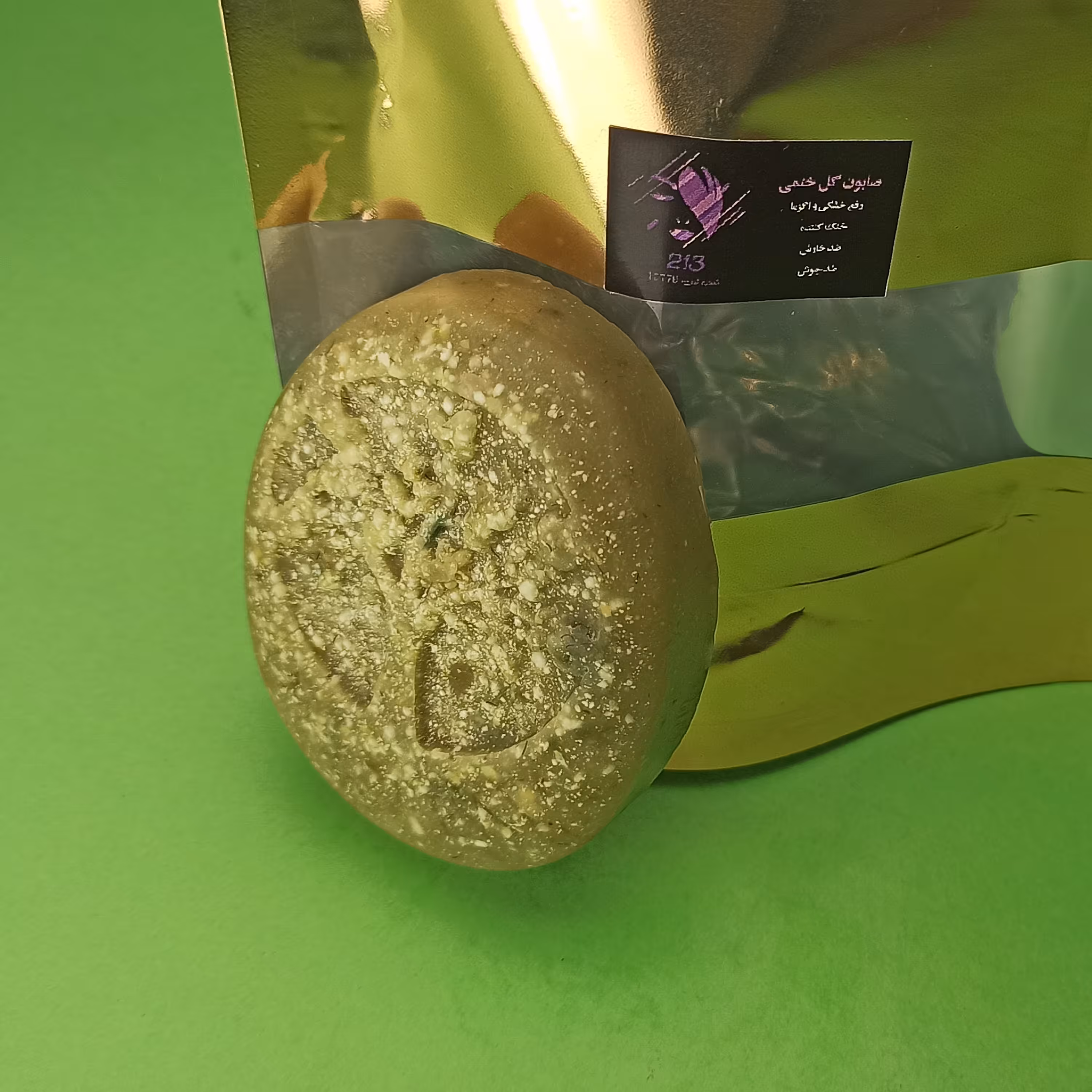 صابون گل ختمی 213 با وزن 70 گرم مخصوص رفع خشکی و اگزما  پوست 