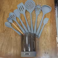 سرویس کفگیر ملاقه 10 پارچه تمام سیلیکون نسوز برند یونیک