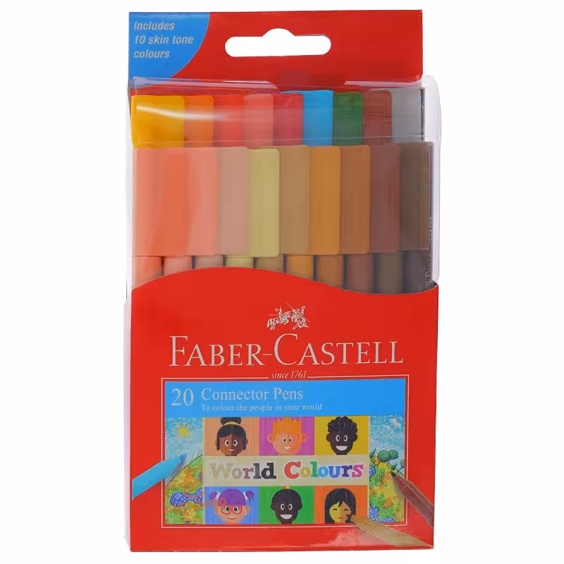 ماژیک رنگ آمیزی 20 رنگ طیف پوست و کلاسیک فابرکاستل مدل Connector Pens