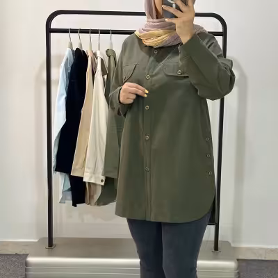 مانتو اسپرت زنانه کتان کش مدل بهدیس