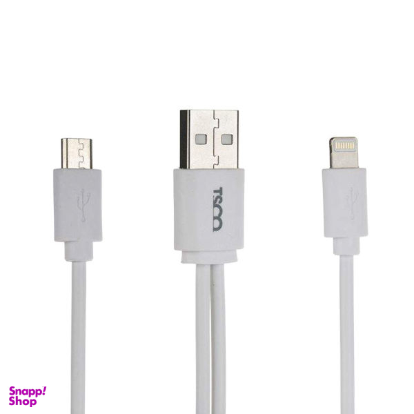 کابل تبدیل USB به microUSB و لایتنینگ تسکو مدل TCA-28 طول 02 متر