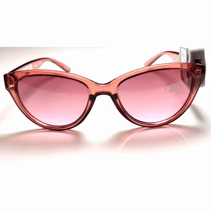 عینک آفتابی صورتی تیره 400uv دارای دفترچه و بارکد اصالت کالا 