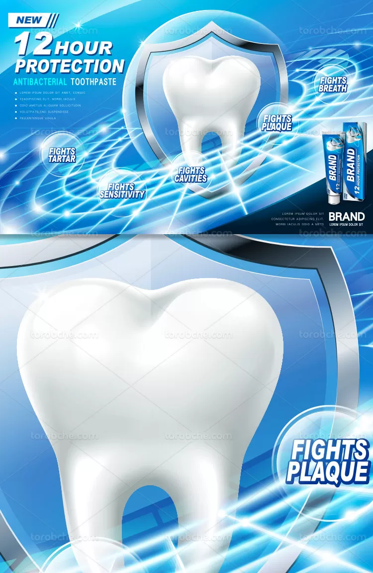 وکتور تبلیغات خمیر دندان | گرافیک با طعم تربچه