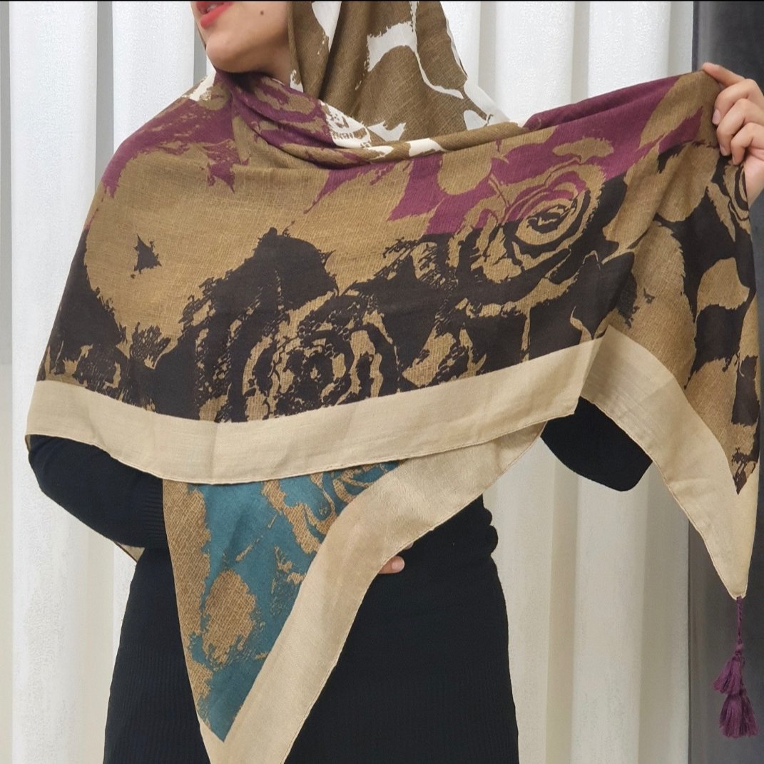 روسری کشمیر منگوله دار