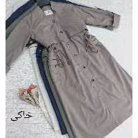 مانتو دکمه دار دانشجویی اداری مشکی رنگی سایزبزرگ 36تا50 تانیا خنک تابستانه