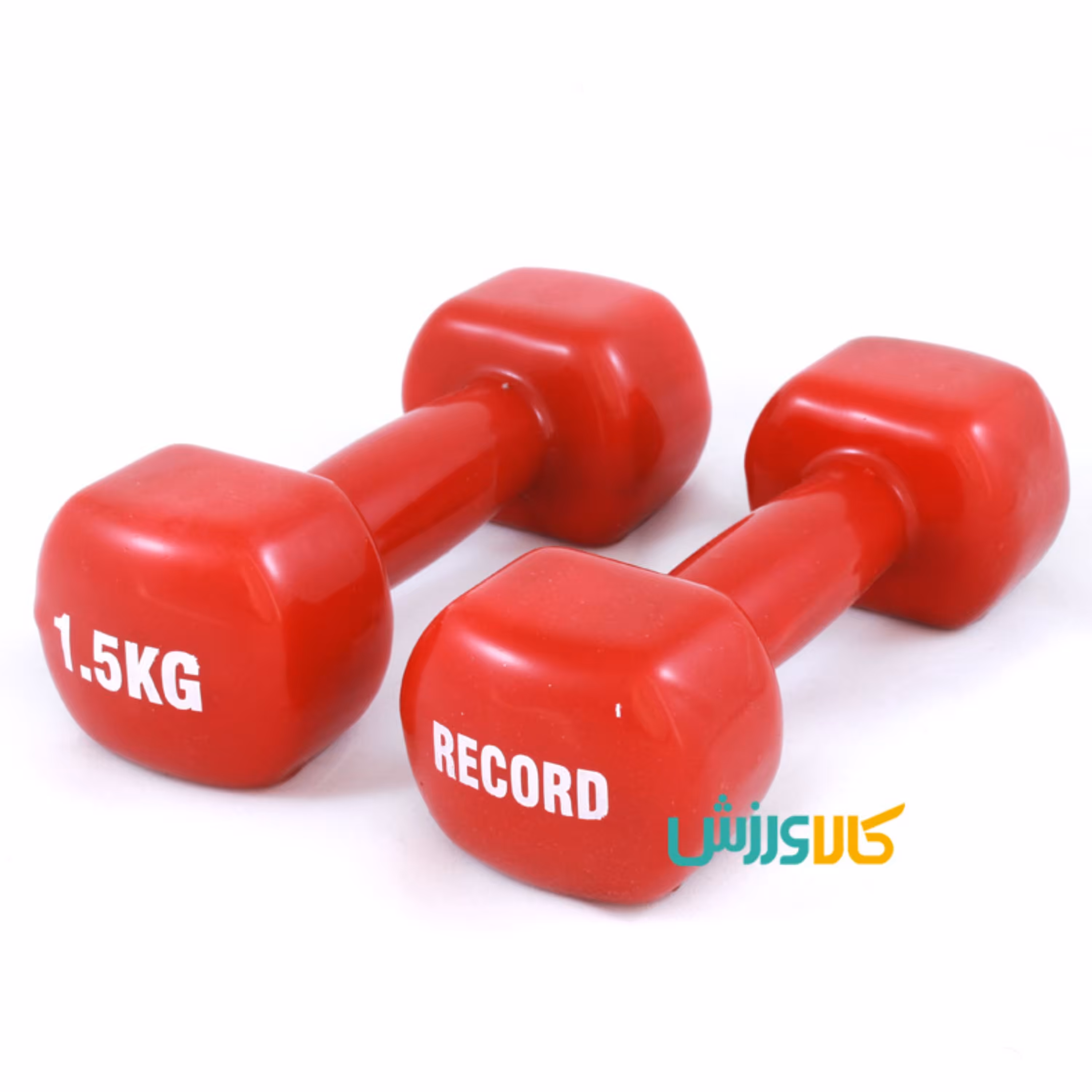 دمبل 1.5 کیلویی روکش دار رکورد جفتی رنگ قرمز