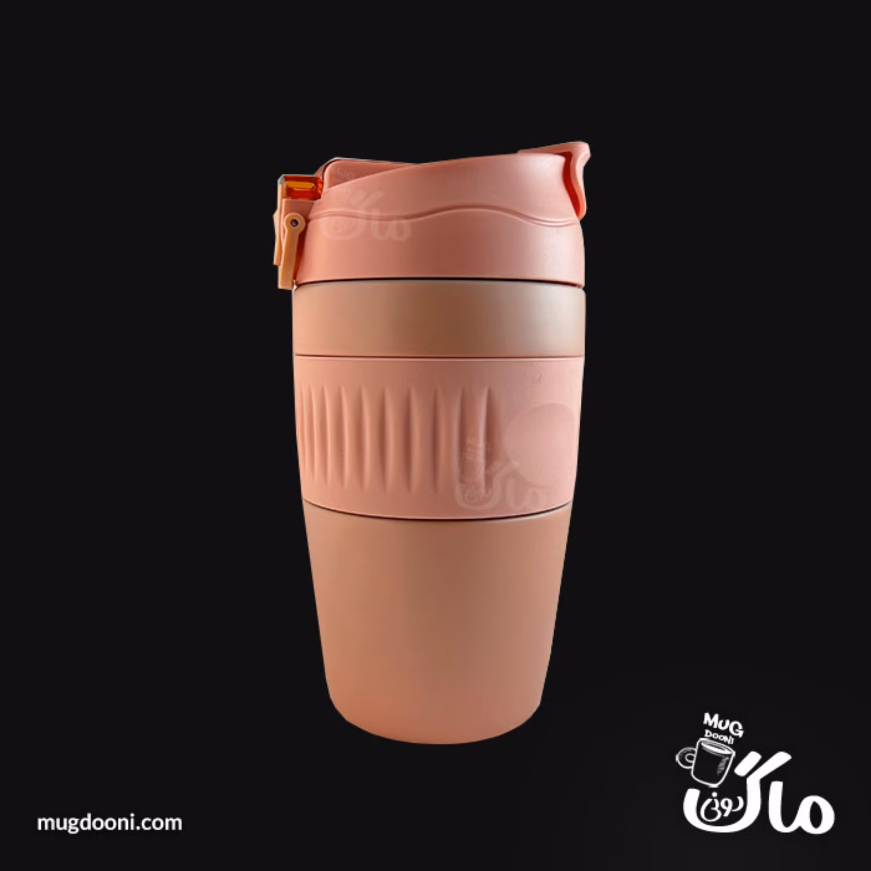 ماگ سفری و تراول ماگ نی دار  و قفله 380 میلی لیتری صورتی درجه یک