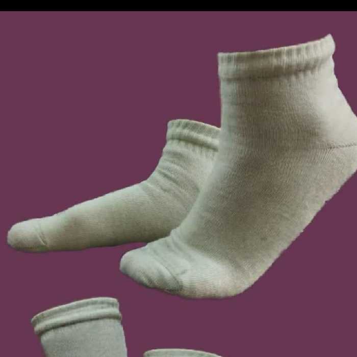 جوراب پشمی سفید مرینوس ساق کوتاه