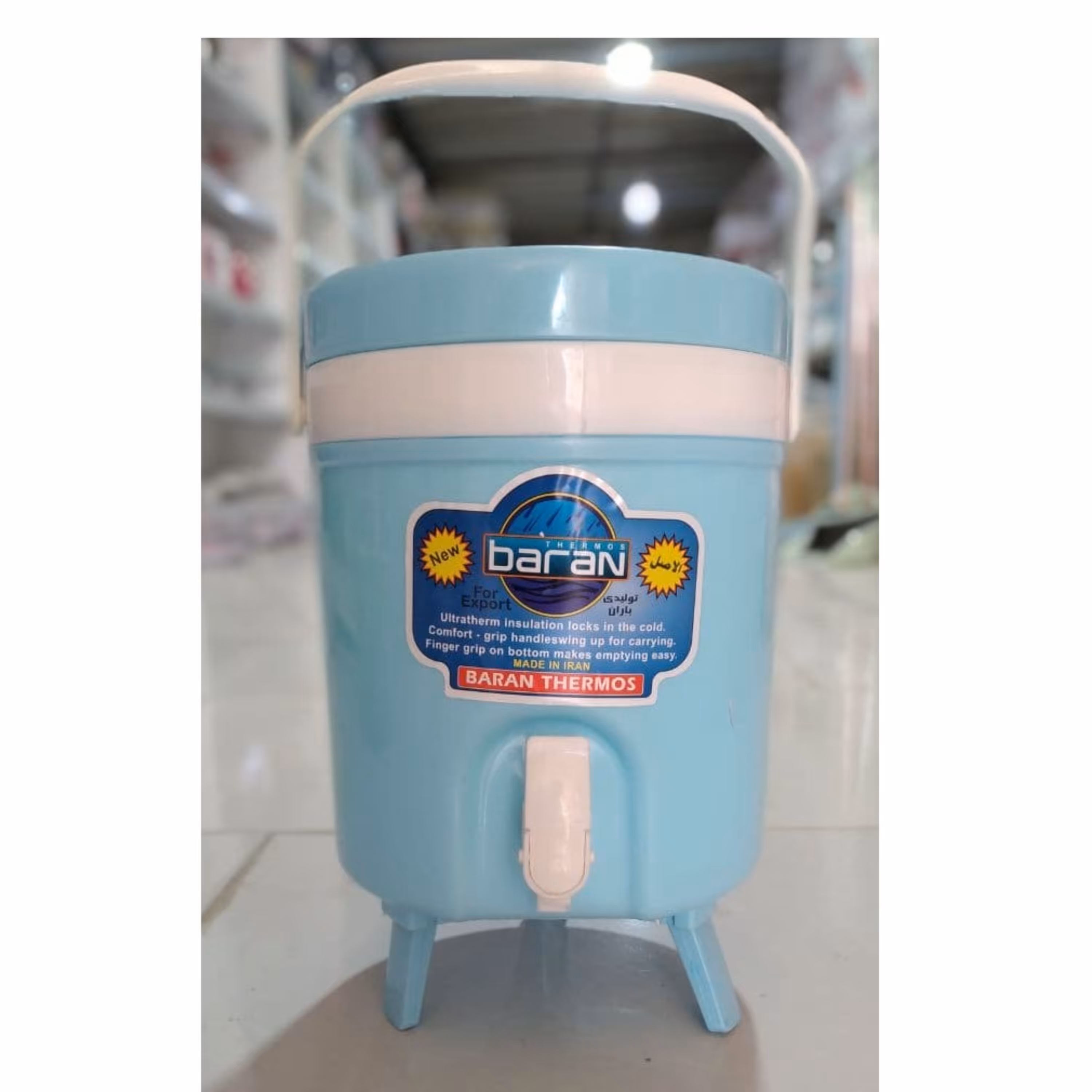 فلاسک کلمن 8لیتری پایه دار باران درب پیچی باکیفیت بالا  فلاکس تهیه شده ازموادنو