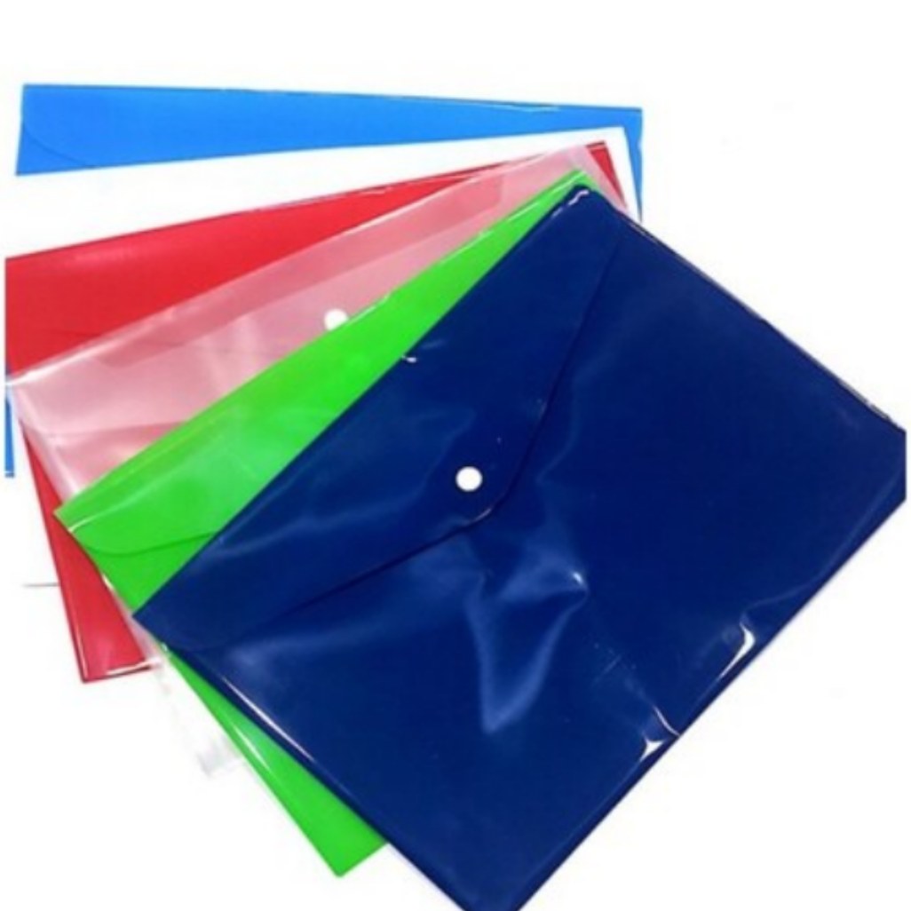 پوشه دکمه دار آ4 (PKHT) 150 میکرون رنگ جور بسته 100 عددی