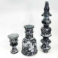 قلیان سنگی قلم زنی شده طرح بزم خیام