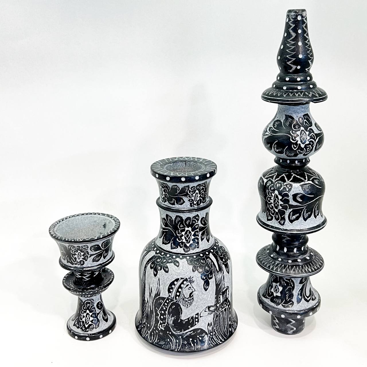 قلیان سنگی قلم زنی شده طرح بزم خیام