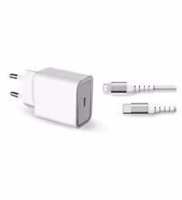 شارژر دیواری فورس 20 وات مدل FPLICS20WCBLCMFIW USB-C PD به همراه کابل 1.2 متری یو اس بی سی به لایتنینگ