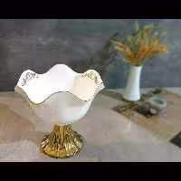 کاسه شکلات آرتور با پایه چینی PVD