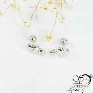 پیرسینگ گوش قلب دوقلو کد 11436