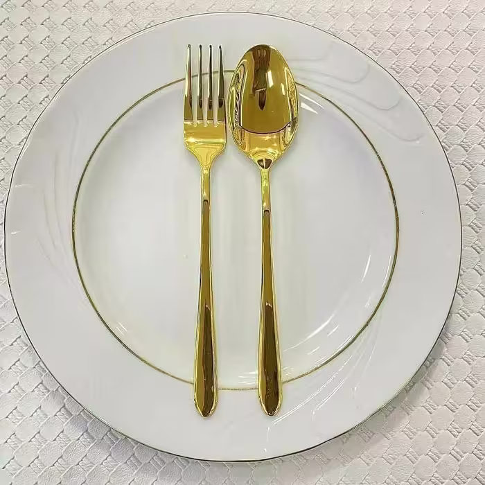قاشق و چنگال پذیرایی طلایی