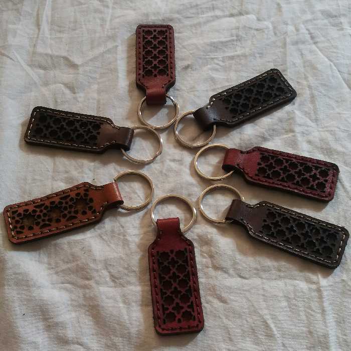 جا سوییچی چرم گاو 2 تایی دست دوز