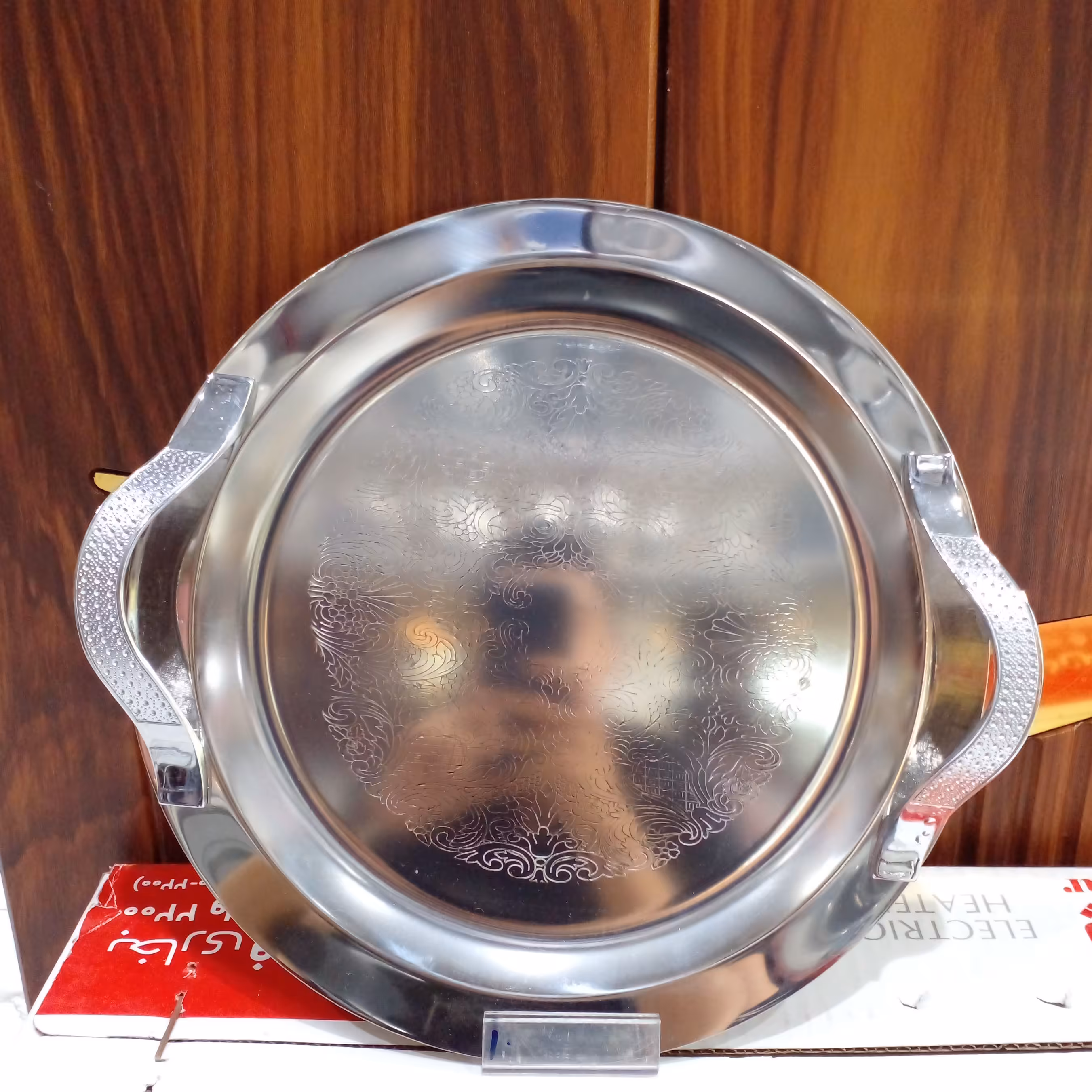 سینی چای استیل خالص گرد و مستطیل بدون خط خش 