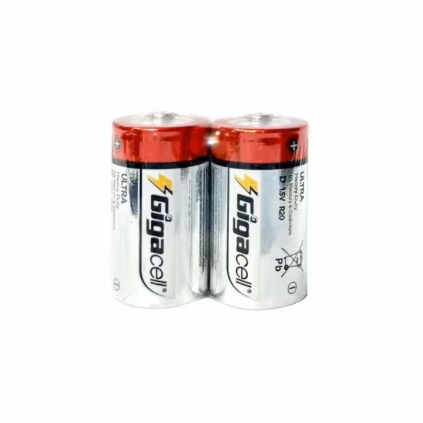 باتری سایز بزرگ R20 گیگاسل مدل Ultra Heavy Duty بسته 2 عددی شرینگ