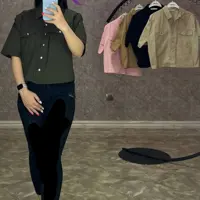بلوز کوتاه کتان ترک
