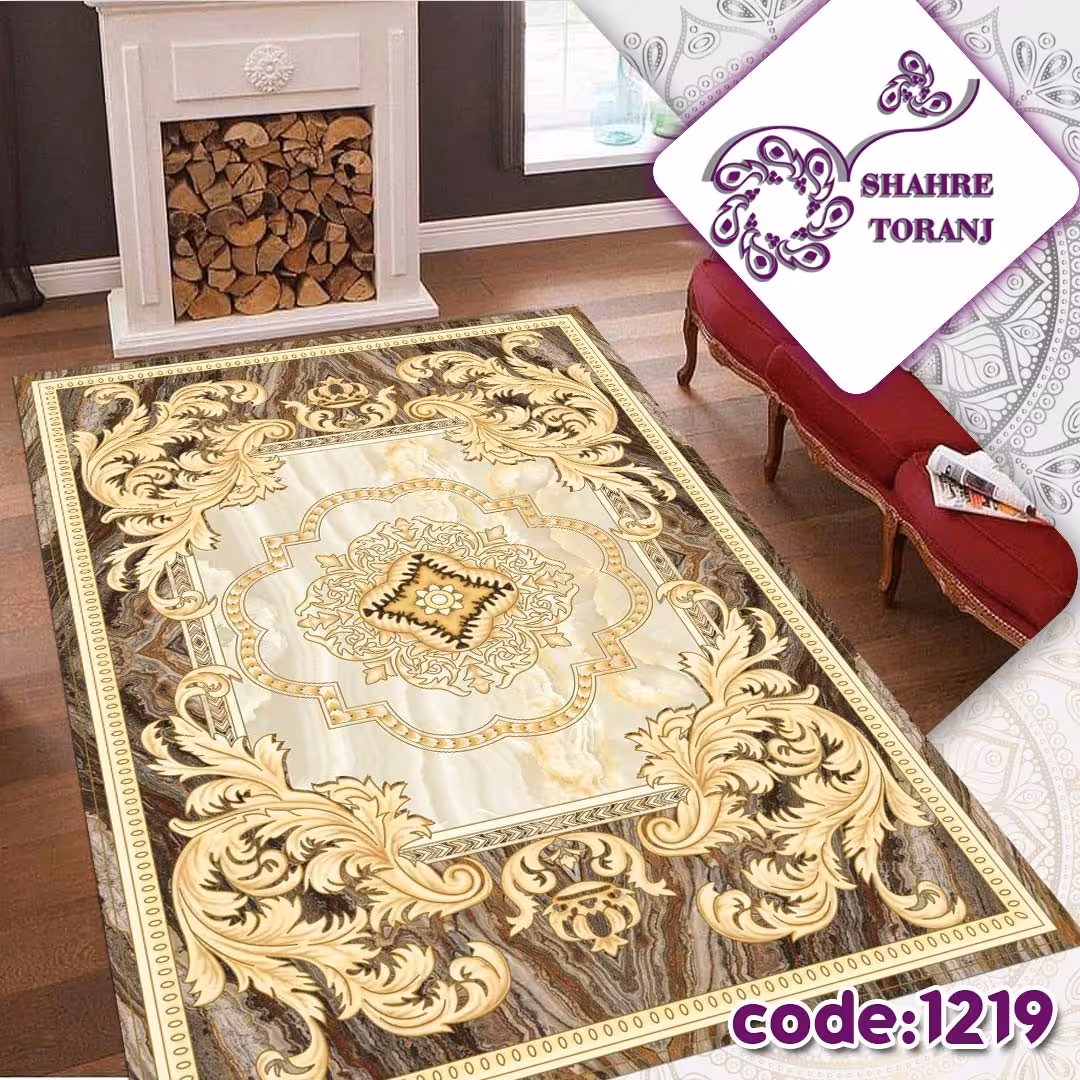 روفرشی کشدار زیبا طرح اسپرت طرح کرم 12متری کد 1219