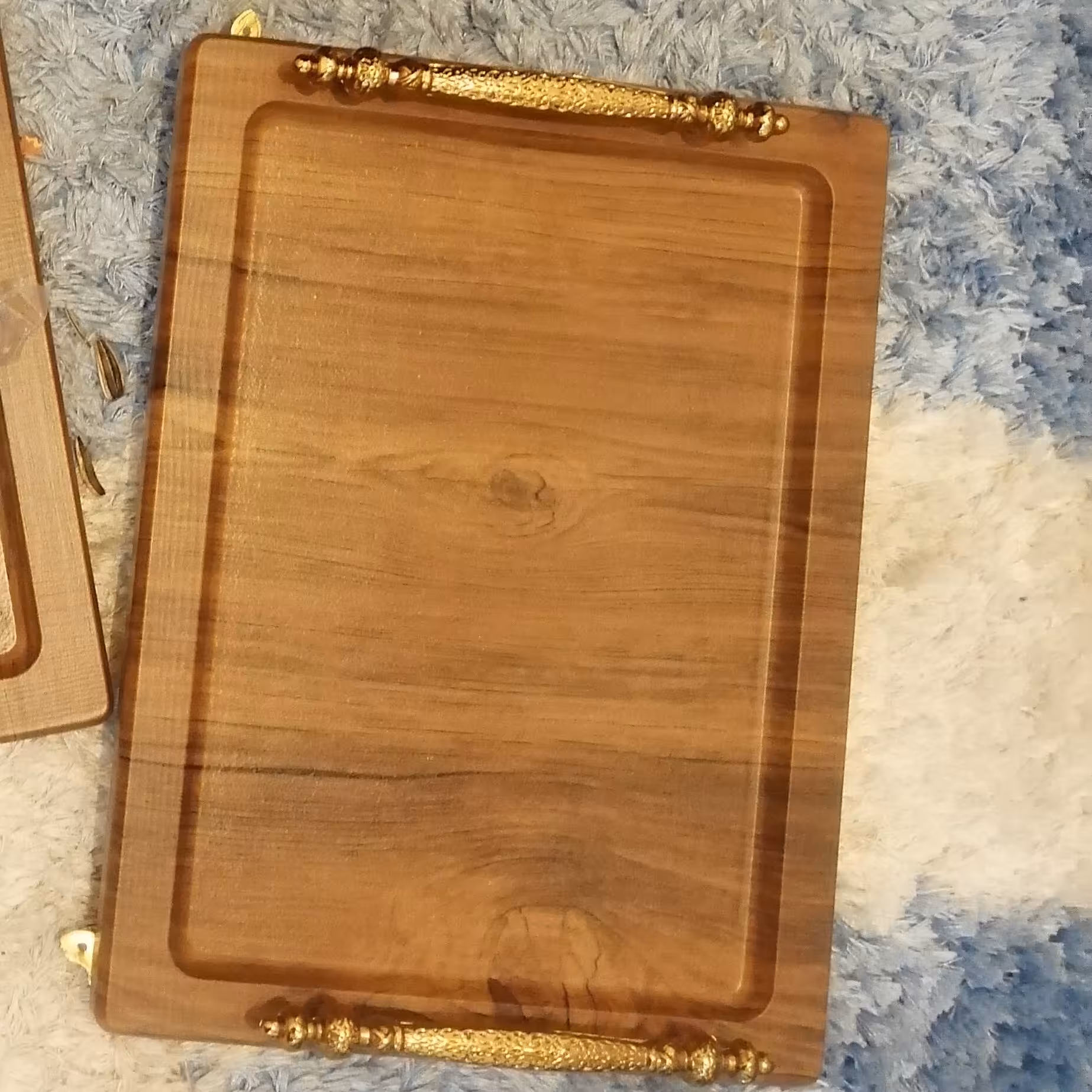 سینی چوبی دسته دار و پایه دار 