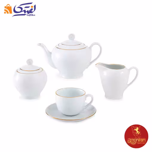 سرویس چای خوری چینی زرین ایتالیا اف طرح زرین رزگلد 17 پارچه