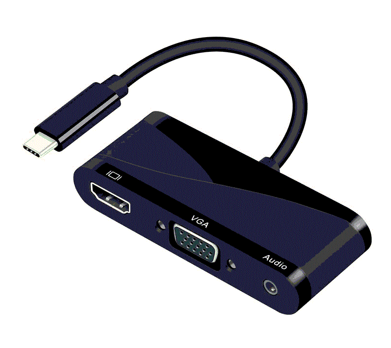 مبدل USB-C به HDMI VGA AUX USB3.0 مدل 9573S