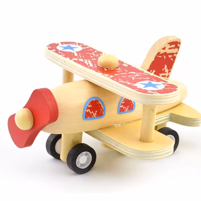 اسباب بازی چوبی هواپیما کلاسیک عقب کش قرمز پیکاردو

