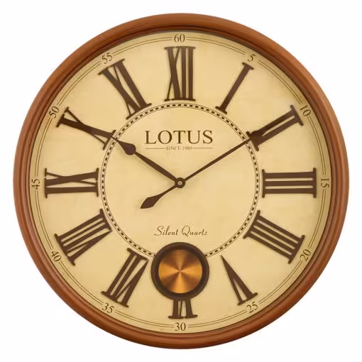 ساعت دیواری چوبی لوتوس مدل BURLINGAME کد W-153