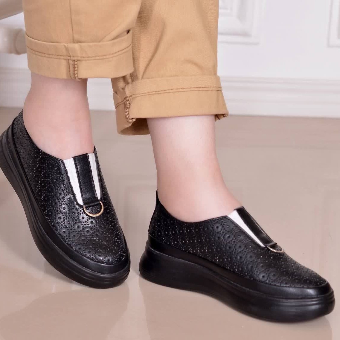 کفش طبی کارمندی جدید رویه چرم صنعتی 