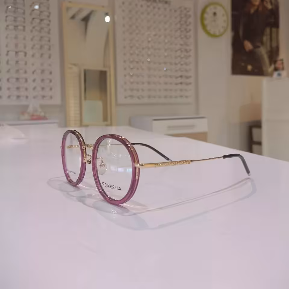 فریم عینک طبی زنانه فلزی گرد فانتزی قیمت عالی