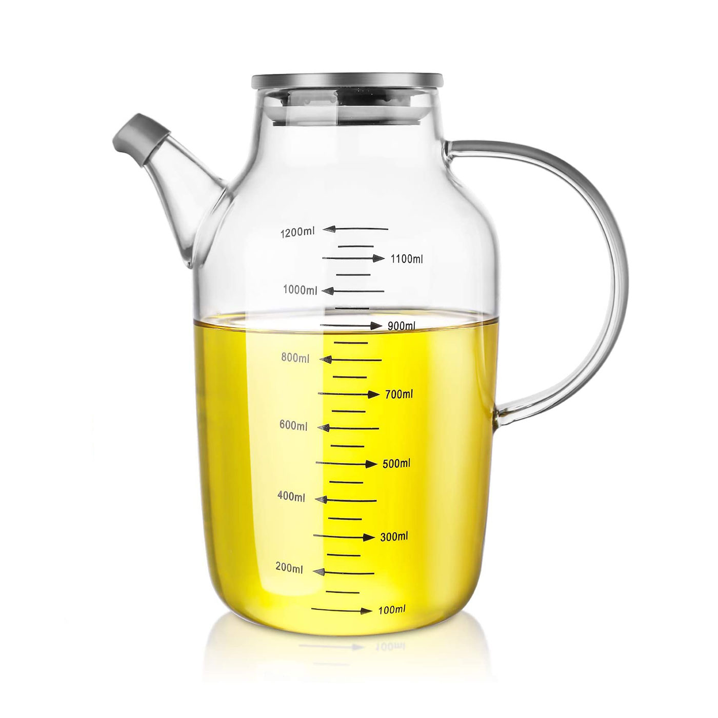 ظرف روغن بروسیلیکات درب استیل 1/2 لیتر