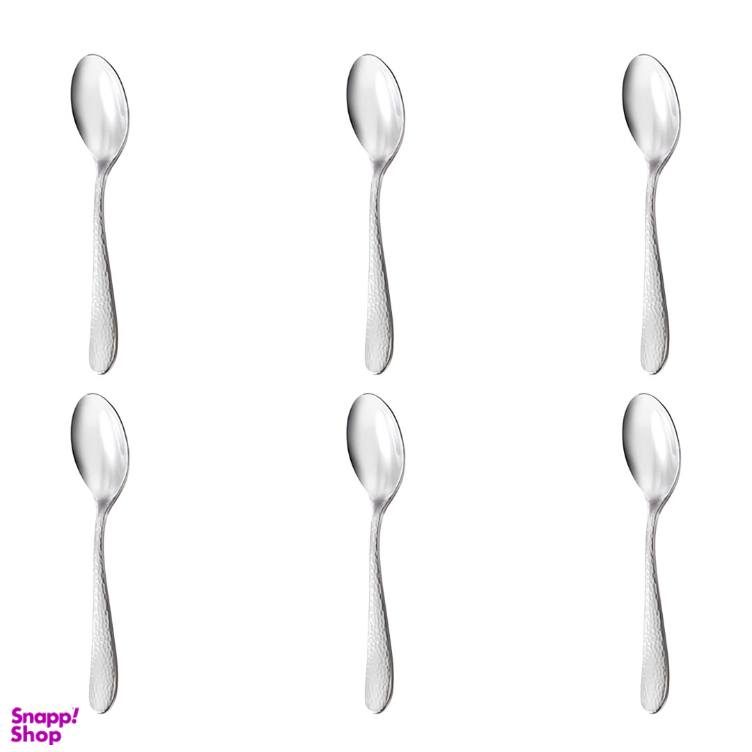 قاشق چای خوری ناب استیل مدل واریان بسته 6 عددی