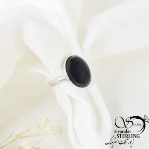 انگشتر نقره سنگ اونیکس کد 7145