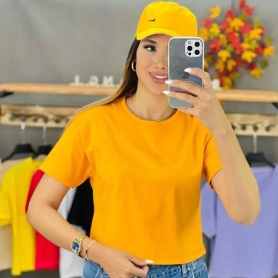 کراپ تیشرت ساده زنانه و دخترانه