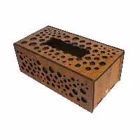 جعبه دستمال کاغذی چوبی سینور  کد 012 طرح دایره دولایه مقاوم و زیبا مناسب دستمال 200 برگ برای مصارف خانگی و اداری و تجاری