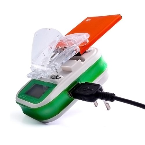 شارژر همه کاره خرچنگی شارژ باتری نمایشگر LED دار اداپتور انواع باطری موبایل تبلت لیتیون دوربین دیجیتال