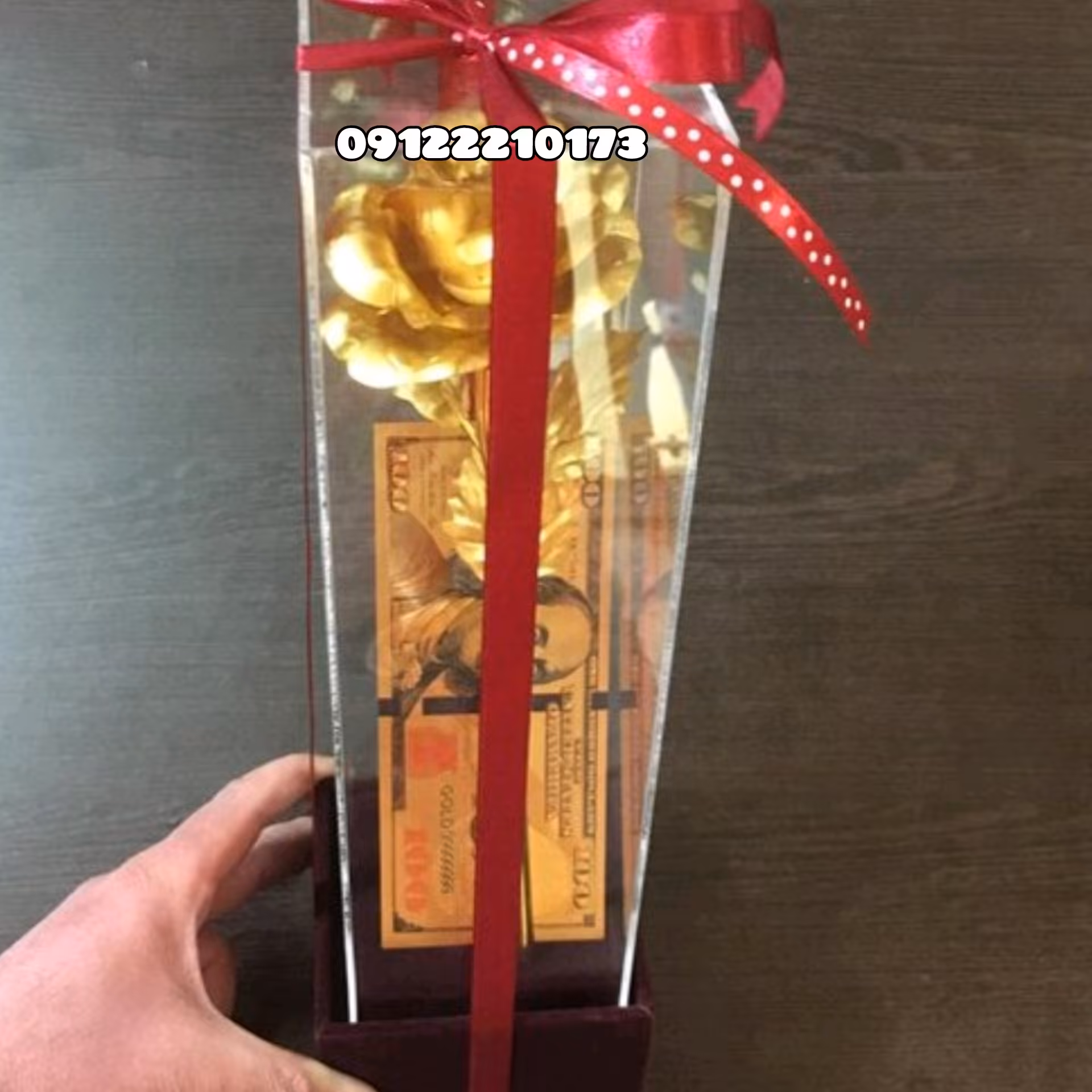 فروش گل رز روکش طلا با باکس و شناسنامه اصلی