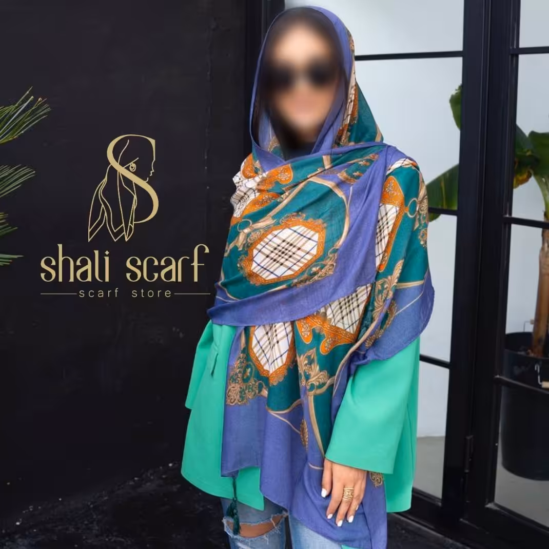 شال نخی طرح درباری شیک و خاص با 2رنگ جذاب