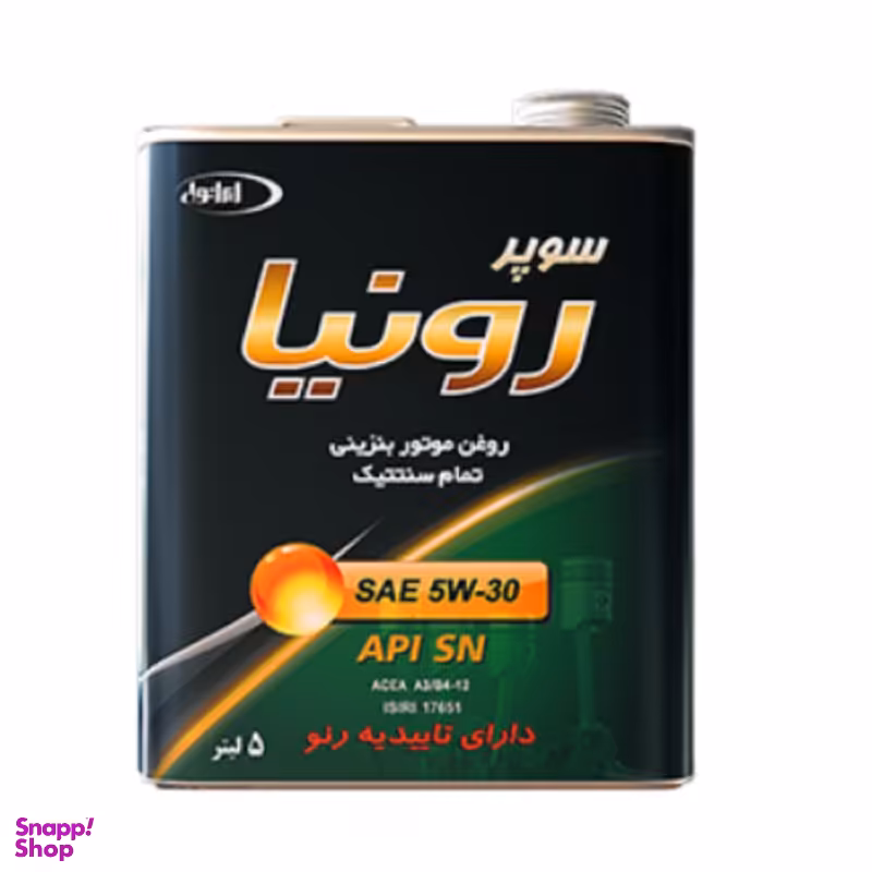 روغن موتور ایرانول سوپر رونیا SN 5W30 حجم 5 لیتر